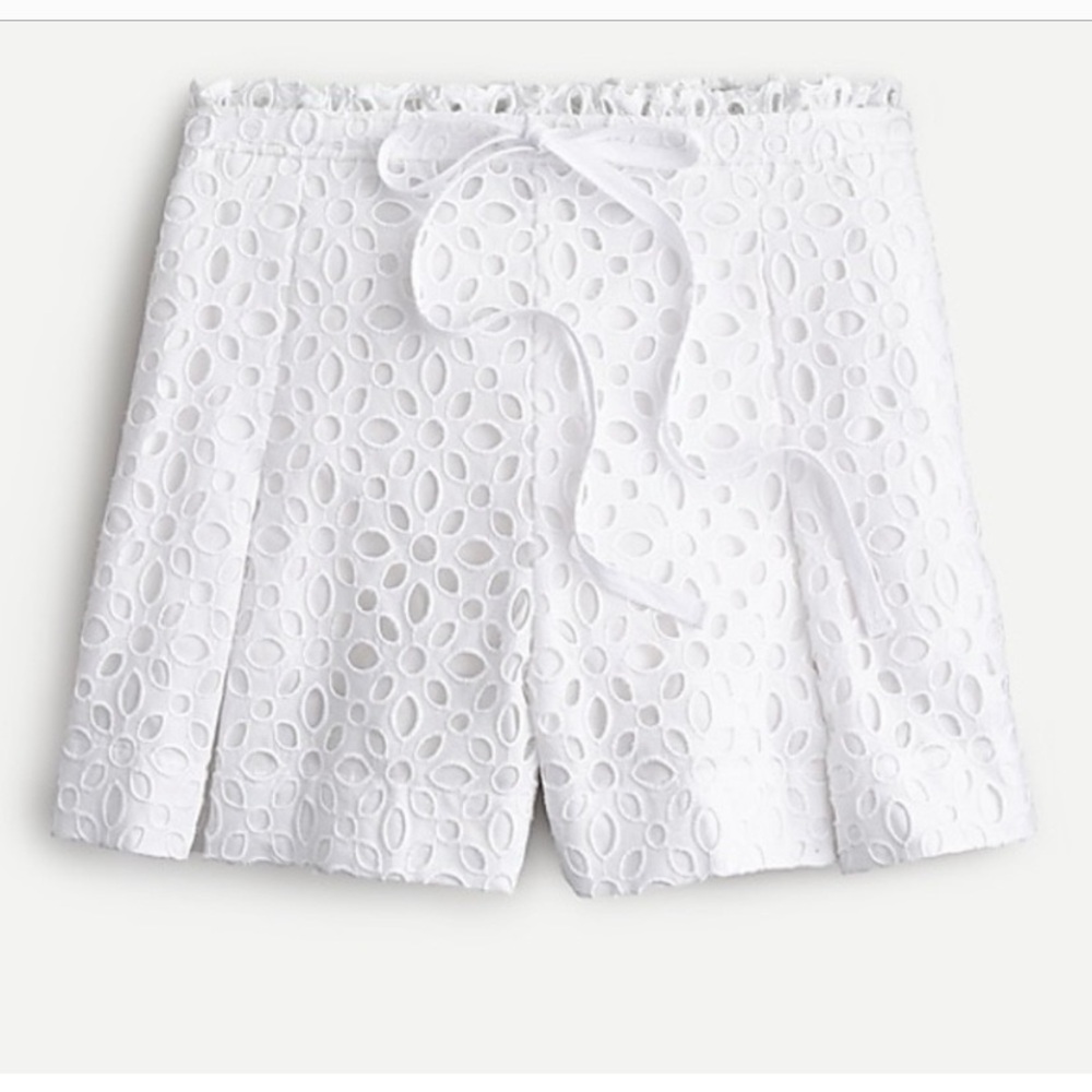 J.Crew Tie-waist short in embroidered eyelet. Adorable! Don’t miss out! NWT